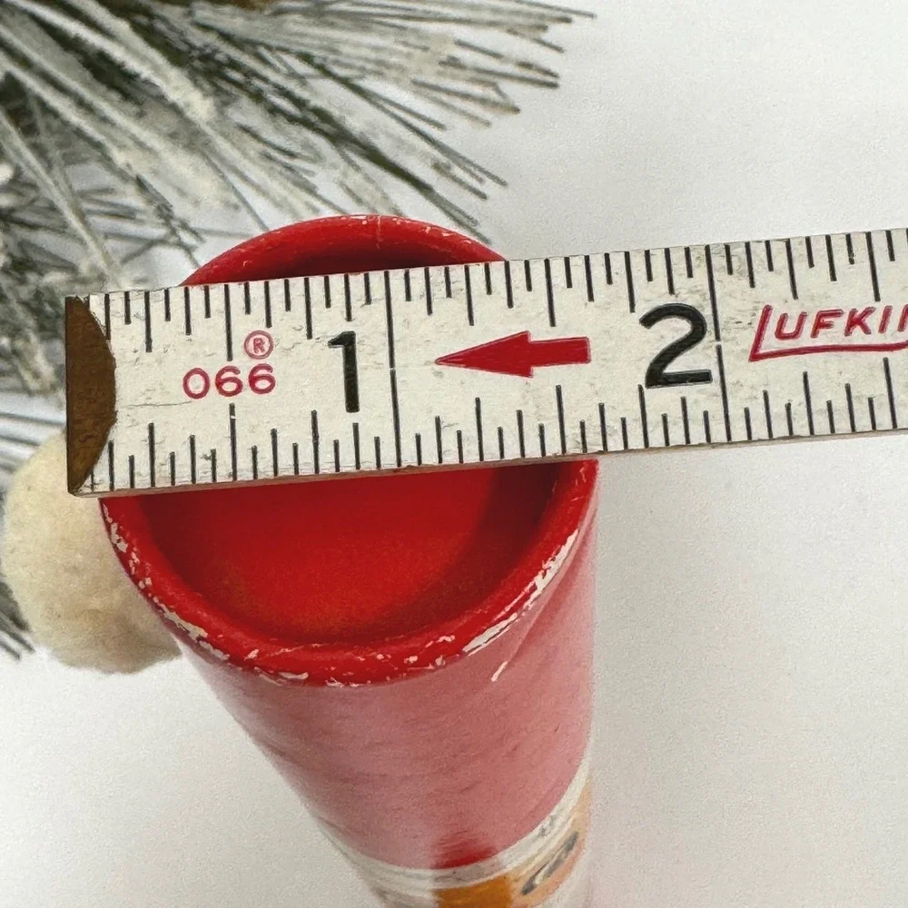 Vintage Santa Claus Fireplace Match Holder Tube Japan MCM Christmas decor